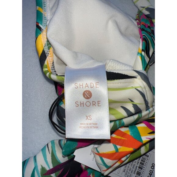 Shade & Shore Womens Tropical One-Piece Swimsuit Ring Detail XS Multi-Color - Picture 4 of 7